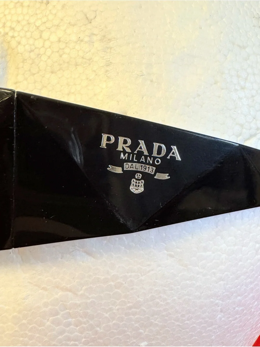 PRADA SPR A14 60-18 1AB-5S0 Wrap Black Dark Blue Lens Sunglasses Italy Made EUC